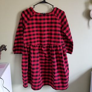 Babydoll Baffalo Check plaid shirt dress